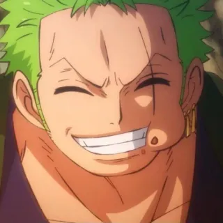 😁 96455851 Zoro One Piece Anime, Personaje, Espadachín, Cicatriz, Pirata telegram sticker