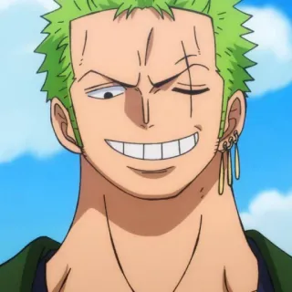 🧩 b3cb8865 Zoro One Piece Anime, Pirata, Espada, Espadachín, Pelo verde telegram sticker