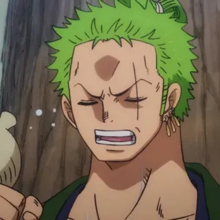 🍺 b50f3340 Zoro One Piece Anime, Espadachín, Pelo verde, Cicatriz, One Piece telegram sticker