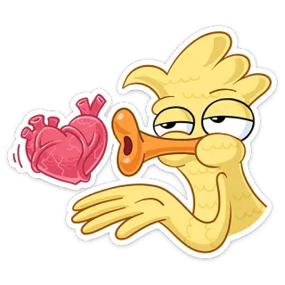 ❤ 1cbd0eac bebek, kartun, hati, terompet, stiker telegram sticker