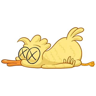 😵 309fa4a9 만화, 죽음, 새, 오리, X 눈, 노란색 telegram sticker