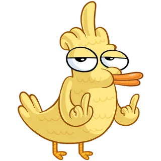 🖕 37451619 오리, 새, 가운데 손가락, 불쾌한, 만화, 웃긴 telegram sticker