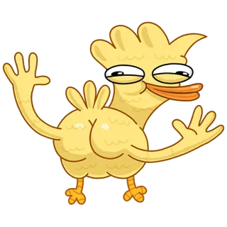 🍑 57be9bad 오리, 만화, 동물, 새, 웃긴, 노란색 telegram sticker