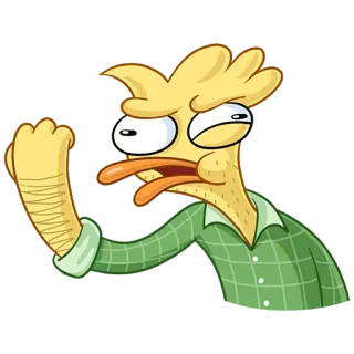 👊 a2654d93 만화, 캐릭터, 표정, 화난, 오리 telegram sticker