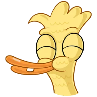 😌 ed080549 만화, 새, 오리, 행복한, 일러스트, 동물 telegram sticker