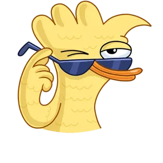 😎 fd7ef65a 만화, 선글라스, 새, 노란색, 윙크, 이모지 telegram sticker