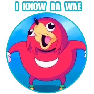 😛 47947bfa I KNOW DA WAE Ugandan Knuckles, Meme, Know da Wae, Apakah kamu tahu jalannya? telegram sticker