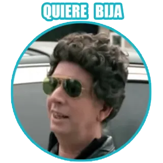 😏 7a5da6b6 QUIERE BIJA kacamata hitam, pria, potret telegram sticker