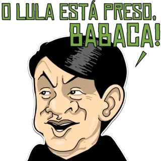 🖕 134a1670 O LULA ESTÁ PRESO, BABACA! политика, Лула, политик, оскорбление, сатира telegram sticker