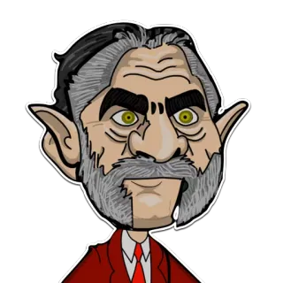 💩 4a7edf3b стикер, мужчина, портрет, мультфильм, костюм telegram sticker