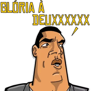 ✝️ 5c56d259 GLÓRIA À DEUXXXXXXX мультфильм, выражение, пузырь речи, религия, бразилия telegram sticker