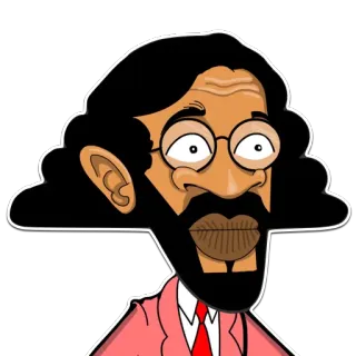 💩 84d2563c мультфильм, мужчина, очки, портрет, иллюстрация telegram sticker