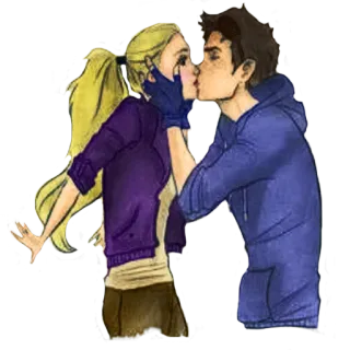 🖤 681b30e1 baiser, romance, couple, amour, affection, dessin animé whatsapp sticker