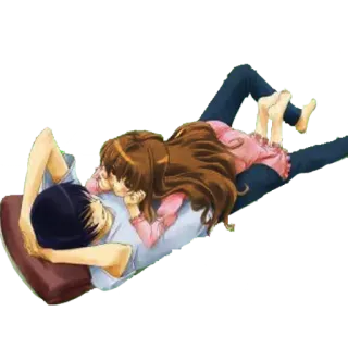 🖤 8c6df259 Anime, Romance, Couple, Couché, Relation, Dessin animé, Amour whatsapp sticker