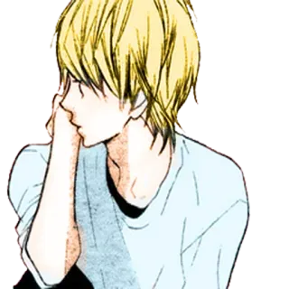 🖤 a62bb426 Anime, Manga, Personnage, Portrait, Garçon, Cheveux Blonds whatsapp sticker