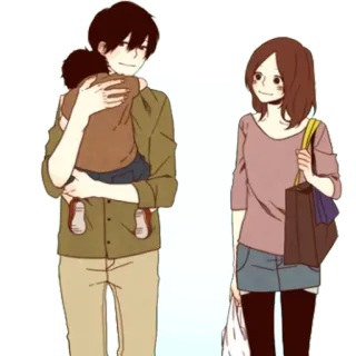 🖤 f9cc70ff famille, animé, mignon, couple, parentalité, amour whatsapp sticker