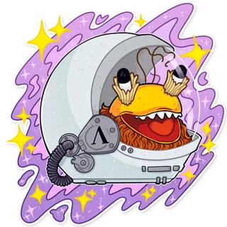 🚀 5eff4ae7 astronauta, spazio, creatura, elmetto, stelle telegram sticker