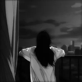 🎡 c1fe74f9 女孩, 城市, 夜晚, 忧郁, 沉思, 独自 telegram sticker