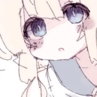 🏥 29e72328 动漫, 女孩, 可爱, 草图, 肖像, 角色 telegram sticker