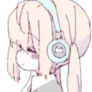 🍨 868e843c 动漫女孩, 耳机, 可爱, 卡通, 漫画, 卡哇伊, Q版 telegram sticker