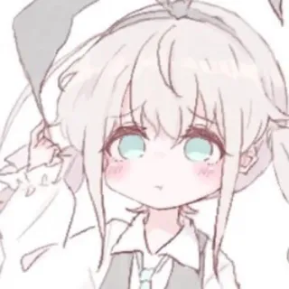 ☁️ 9dcdc9d9 动漫, 女孩, 可爱, 兔子, 卡哇伊, 卡通, 漫画, 数字艺术 telegram sticker