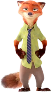 😌 dd072630 Nick Wilde Zootopia Zootopia, Nick Wilde, fox, cartoon, animation, disney telegram sticker