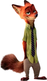 😏 df6cad7b Nick Wilde Zootopia zootopia, nick wilde, fox, cartoon, disney, character telegram sticker