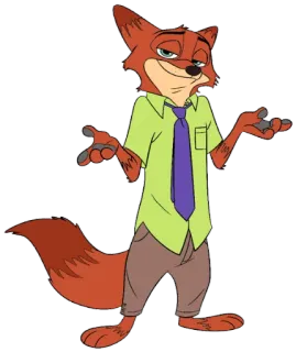 🤗 e9243e8e Nick Wilde Zootopia fox, cartoon, character, animal, suit, disney telegram sticker