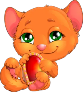 💝 e7de2536 кот, котёнок, милый, животное, мультфильм, сердце whatsapp sticker