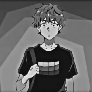 🀄 99aefe22 Anime, Junge, Manga, Charakter, Schwarzweiß telegram sticker