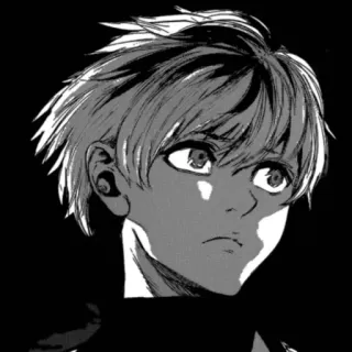 😐 008ae6cd Ken Kaneki Tokyo Ghoul อนิเมะ, มังงะ, Tokyo Ghoul, เคน คาเนกิ, ตัวละคร, ขาวดำ telegram sticker