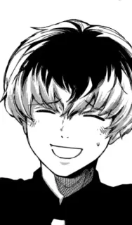 😆 6b765c2e Ken Kaneki Tokyo Ghoul อนิเมะ, มังงะ, Tokyo Ghoul, Ken Kaneki, ตัวละคร, ขาวดำ telegram sticker