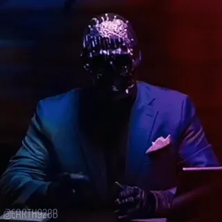 😈 f270db62 Masked figure, Suit, Gloves, Dark, Abstract, Violence, Military telegram sticker