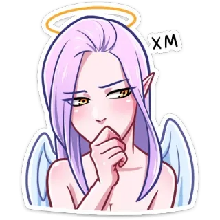 🔞 116f7a86 XM malaikat, imut, kartun, stiker, halo, sayap telegram sticker