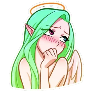 🔞 3c8027a0 elf, malaikat, kartun, sayap, halo, imut telegram sticker