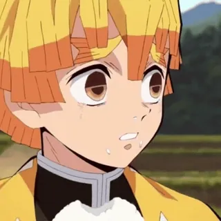 ⚡ 71863c14 Zenitsu Agatsuma Demon Slayer Anime, Demon Slayer, Zenitsu, przestraszony, śmieszne whatsapp sticker