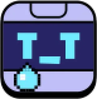 😭 1a7cff20 T_T robot, pixel art, cara, triste, llorar telegram sticker