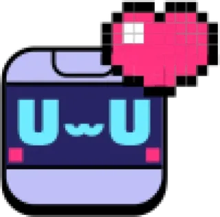 ❤️ 510b054b U w U lindo, kawaii, uwu, emoticono, corazón, robot telegram sticker