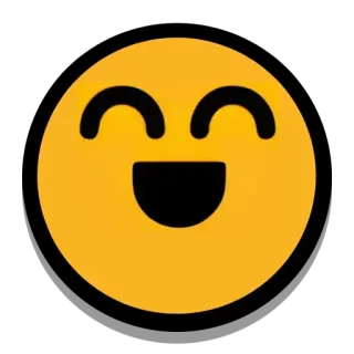😄 bf718a78 Emoji, Sonrisa, Feliz, Alegría, Positivo, Amarillo, Cara, Icono telegram sticker